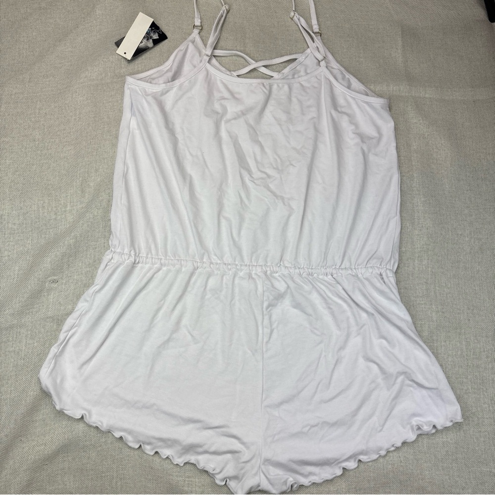 California Waves Women’s Juniors White Tie-Waist Swim Cover-Up Romper L - Picture 12 of 12
